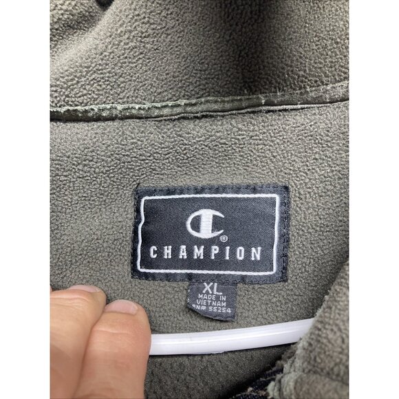 Champion Fleece Jacket Men’s Size XL Green Long Sleeve Full Zip - Picture 6 of 13